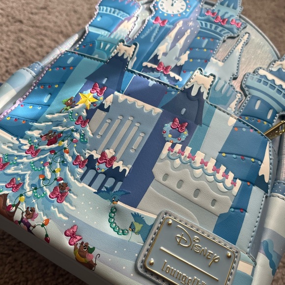 Loungefly Disney Christmas Cinderella Castle Backpack - Picture 2 of 4